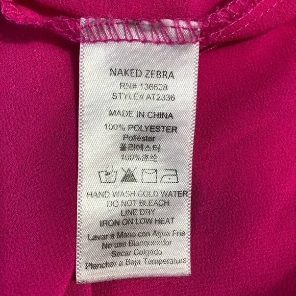 Naked zebra hot  pink camisole Large. - Picture 7 of 8
